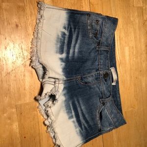 Blue and white gradient blue jean shorts